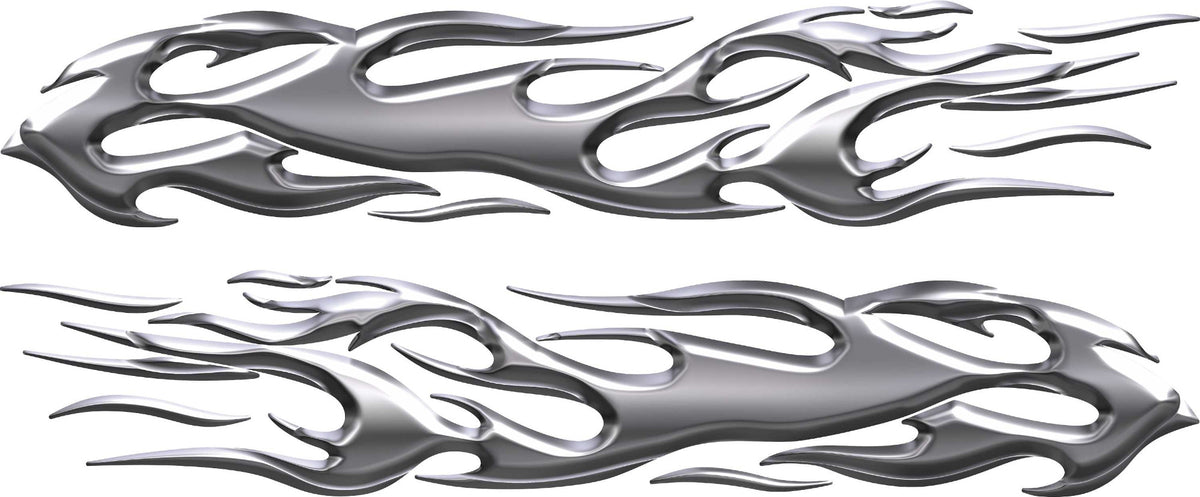 chrome flames vehicle decals kit